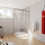 Schulte paroi de douche acc�s dangle droit 75 - 90x75 - 90x175 cm portes coulissantes verre 4 mm bandes ...