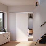 Schulte porte coulissante en bois 90x203cm porte int�rieure pleine bois blanc - carr� avec double amortisseur ...