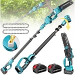 Scie � branches haute 2 en 1 800 w - tron�onneuse avec rallonge - tron�onneuse pour branches darbres ...