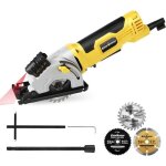 Scie circulaire enventor 580w mini 4000rpm 3 lames 85mm guide laser