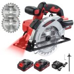 Scie circulaire laser sans fil 4000 rpm avec frein électrique teeno2 * 2. 0 ah batteries 2x165mm lames ... Scie circulaire laser sans fil 4000 rpm avec frein électrique teeno2 * 2. 0 ah batteries 2x165mm lames ...