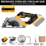 Scie circulaire sans fil 1000 w 10800 tr / min profondeur de coupe 45 mm convient pour la coupe du bois ...