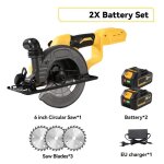 Scie circulaire sans fil 3 vitesses angle r�glable de 0 � 45� livr�e avec batterie chargeur et 3 lames ...