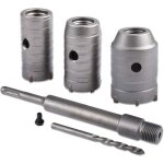 Scie  cloche trpan 30mm 40mm 50mm set de scies cloches trpan bton 350 mm sds plus tige dextension?poigne ...