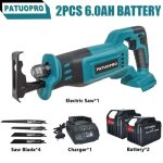 Scie sabre sans fil brushless compatible makita 21v scie alternative lectrique 1200w 3000rpm avec lames ...
