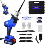 Scie sabre sans fil dayplus 21v - 2 x 15ah batteries - 4 lames de scie - coupe prcise dans bois plastique ...