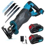 Scie sabre sans fil mawiron - 2 batterie 3. 0a - 4 lames de scie - coupe prcise dans bois plastique ...
