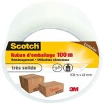 Scotch - ruban d?emballage - adh�sif - tr�s solide - 48 mm x 100 m - transparent