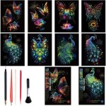 Scratch art kit pour enfants adulte magic rainbow papier � gratter a4 scratch paper painting pour no�l ...