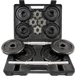 Haltères courts - scsports - valise - 20 kg - 2 barres - 8 disques - fonte - noir - set de poids de musculatio ... Haltères courts - scsports - valise - 20 kg - 2 barres - 8 disques - fonte - noir - set de poids de musculatio ...