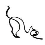 Sculpture dart minimaliste de chat statue dart de dessin g�om�trique de ligne de chat abstraite en m�tal ...