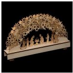 Crche de nol lumineuse - l 33 cm x l 5 cm x h 19 cm - bois