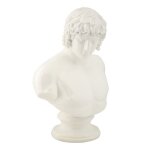Sculpture dhomme en forme de buste en r�sine blanche 18x12x25 cm