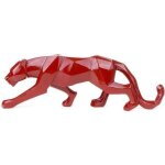 Sculpture g�om�trique - wh - panth�re - r�sine - art contemporain - rouge
