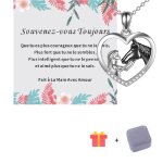 Coffret thematique - mariage - anniversaire - collier fille et cheval pour femme et fille argent coeur ...