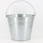 Seau 15l robuste et polyvalent de jardin en acier galvanis� avec poign�e - terre eau mortier