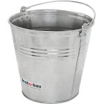 Seau en acier galvanis� � poign�e ergonomique 10l - robuste seau jardin de construction seau � mortier ...