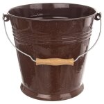 Seau alimentaire �maill� - orion - acier inoxydable - 10l - 29x27 cm - brun - poign�e pratique