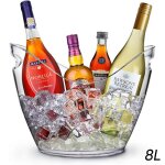 Seau à champagne 8 litres - transparent - plastique robuste - seaux à glace de grande capacité seau à ... Seau à champagne 8 litres - transparent - plastique robuste - seaux à glace de grande capacité seau à ...
