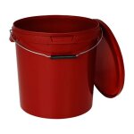 Seau avec couvercle plastique alimentaire - benbow - 1x 20l - rouge - hermtique - inodore - vide - rcipient ...
