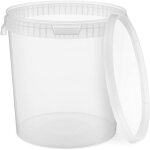Seau avec couvercle plastique alimentaire - benbow - 1x 30l - transparent - hermtique - inodore - vide ...