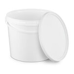 Seau avec couvercle plastique alimentaire - benbow - 1x 5l - blanc - hermtique - inodore - vide - rcipient ...