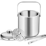 Seau à glace isotherme 13l avec pince à glaçon seau à champagne double paroi pour isolation long?rafraîchisseu ... Seau à glace isotherme 13l avec pince à glaçon seau à champagne double paroi pour isolation long?rafraîchisseu ...