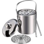 Seau glace isotherme 13 l double paroi en acier inoxydable avec couvercle et pinces pour ftes cuisine ... Seau glace isotherme 13 l double paroi en acier inoxydable avec couvercle et pinces pour ftes cuisine ...