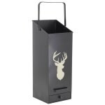 Seau  pellets en mtal mtal noir cerf
