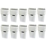 Seau rectangulaire 10 l blanc silplast lot de 10 pices avec couvercle en plastique alimentaire empilables ...
