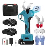 Scateur lectrique sans fil 21 v 40 mm avec 2 batteries 2000 mah pour jardinage vigne et arbres - ac ...