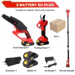 S�cateur �lectrique s�cateur �lectrique t�lescopique sans fil 3 en 1 livr� avec 2 batteries convient ...