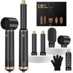 Seche cheveux 5 en 1 air styler brosse soufflante hair styler avec 5 accessoires brosse lissante pour ...