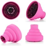 S�che - cheveux diffuseur portable pliable de voyage avec embout pour cheveux boucl�s (1 pi�ce rose rouge). ...