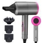 Sche - cheveux professionnel avec diffuseur brosse  ions ngatifs avec air chaud et froid 1800w - gris ...