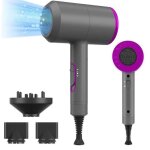 Seche cheveux professionnel ionique 2000w silencieux support a seche - cheveux avec 1 diffuseur 2 buses ...