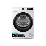 S�che - linge avec pompe � chaleur - hisense - dhqe800bw2 - 8 kg - a + + - hublot - noir - grand �cran ...