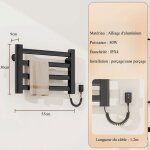S�che - serviettes �lectrique 55 * 30cm porte - serviettes 4 barres - noir