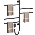 S�che - serviettes �lectrique 80w 42x66cm 5 barres pivotantes 180� minuterie led r�glage 45 - 70�c noir ...