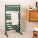 Sche - serviettes lectrique - warm towel - 500w - vert - minuterie 8h - installation murale ou au sol ...