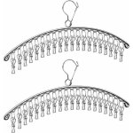 Séchoirs à chaussettes inox avec 40 clips lot de 2 coupe - vent Séchoirs à chaussettes inox avec 40 clips lot de 2 coupe - vent