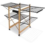 Schoir  linge deluxe grande capacit avec roulettes et maille etendoir extensible pliable multifonction ...