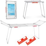 S�choir � linge extensible - janshop - lydia - 27 m - inox - 2 ailes pliables - compact - pliage rapide ...