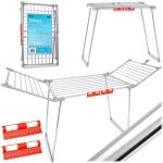 S�choir � linge extensible - janshop - 19 m de s�chage - acier inoxydable - pliable - pieds antid�rapants ...