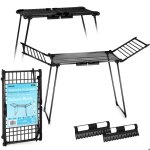 S�choir � linge extensible - janshop - 19 m - noir - 2 ailes pliables - pieds antid�rapants - pliage ...