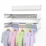 Schoir  linge mural - etendoir  linge extensible et compact - 5 barres de schage inoxydable