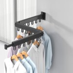 S�choir � linge mural - twinbird - mod�le 1 - pliable - noir - 80 kg