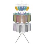 Séchoir à linge pliable en métal trépied Étendoir à linge rabattable peu encombrant facile à installer ... Séchoir à linge pliable en métal trépied Étendoir à linge rabattable peu encombrant facile à installer ...
