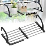 Schoir  linge pour radiateur extensible pour balcon (42  72 cm) en acier inoxydable porte - serviettes ...