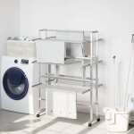 Schoir  linge - vidaxl - aluminium - 89x64x129 cm - pliable - avec roues